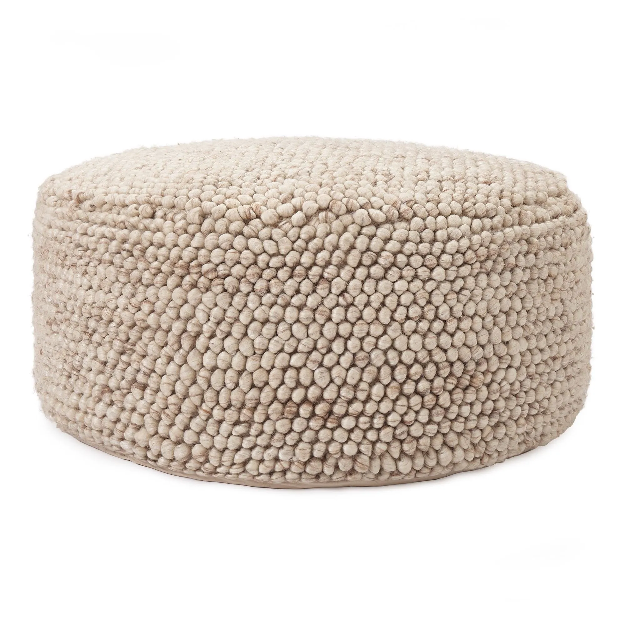 Wool Pouffe Ravi [Natural white]