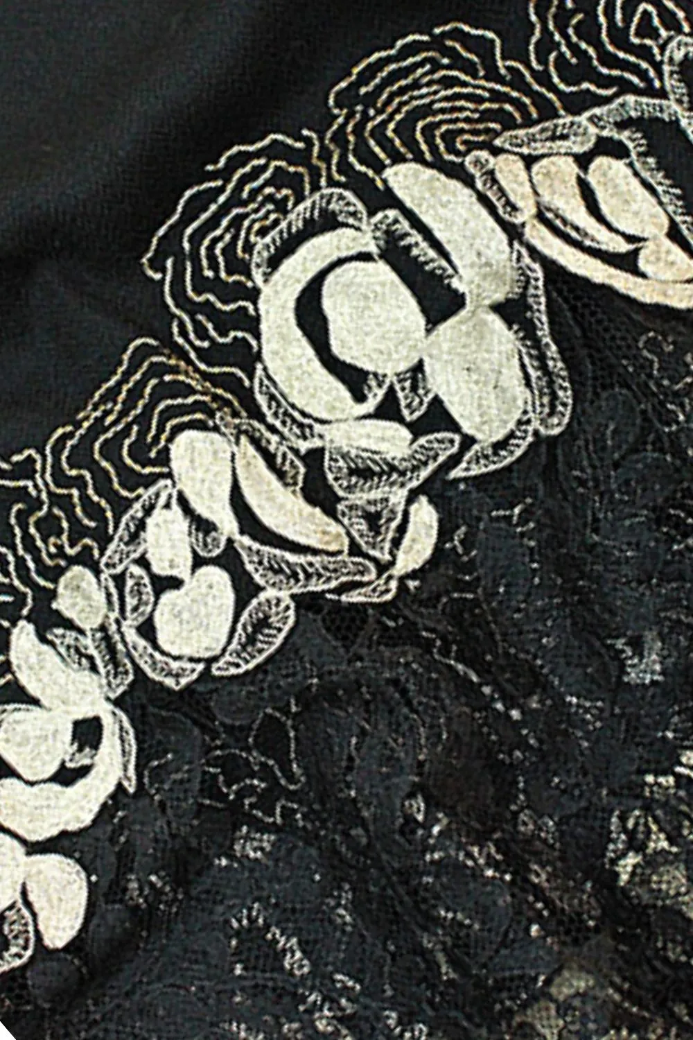 Zari Peony Border Lace | Embroidered Pure Cashmere Stole